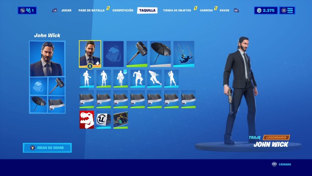 fortnite capitulo 2 temporada 2 taquilla personalizada conjuntos