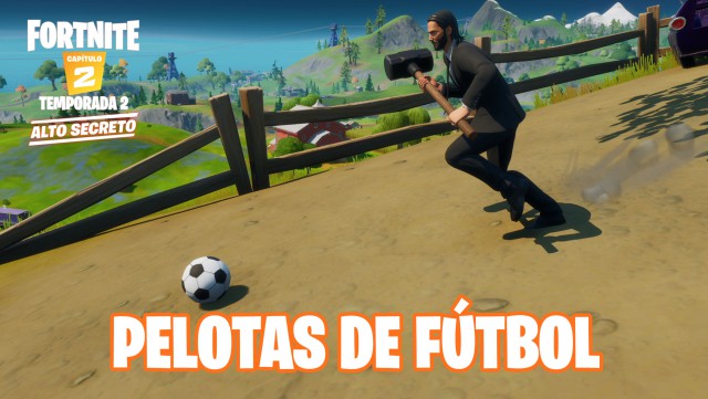 fortnite capitulo 2 temporada 2 desafios travesuras de miausculos desafio chuta una pelota de futbol a 100 metros