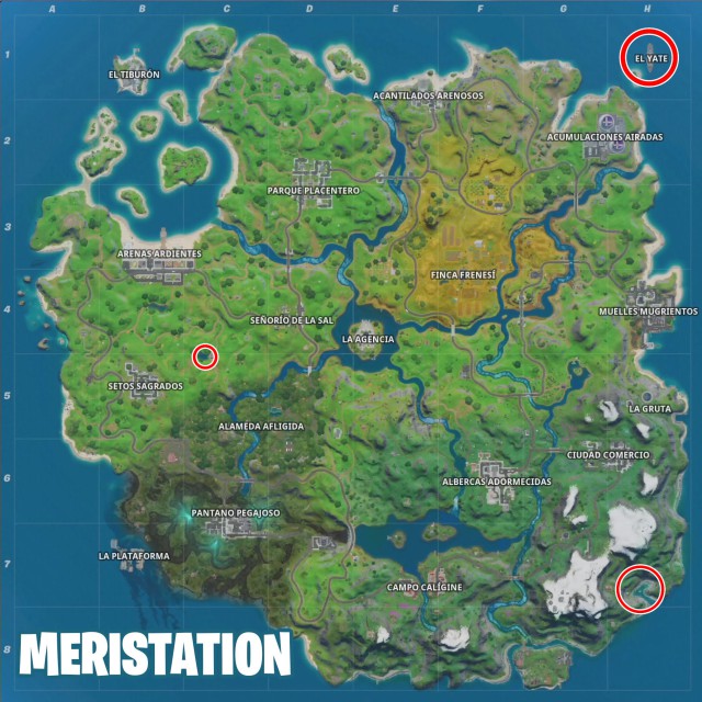 fortnite capitulo 2 temporada 2 desafios travesuras de miausculos desafio visita cala naufragio el yate y estanque de pescaos mapa