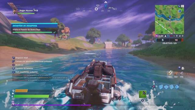 fortnite capitulo 2 temporada 2 desafios de deadpool semana 5 desafio visita el puente de acero rojo amarillo verde azul y purpura