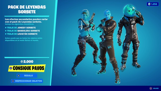 fortnite capitulo 2 temporada 2 pack de leyendas sorbete skins bandolera jonesy leviatan blandito