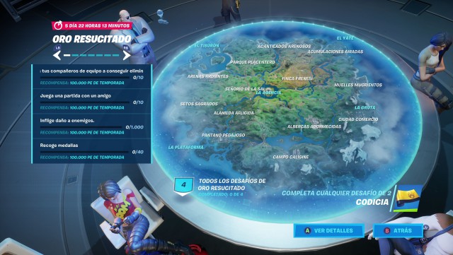 fortnite capitulo 2 temporada 2 desafios oro resucitado
