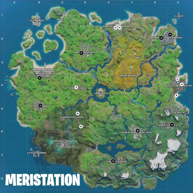 fortnite capitulo 2 temporada 2 desafios de deadpool semana 6 desafio desfigura carteles de espectro o sombra mapa