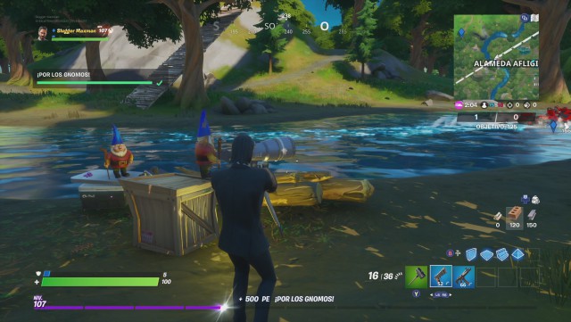 fortnite capitulo 2 temporada 2 desafio secreto gnomos telescopios