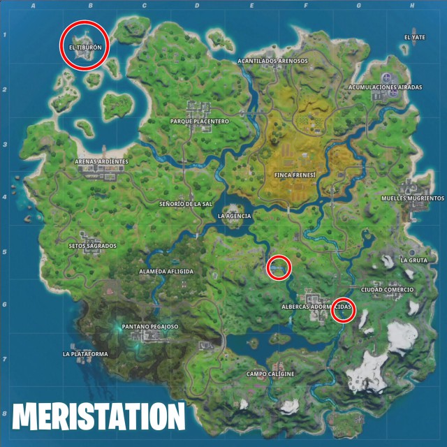 fortnite capitulo 2 temporada 2 desafios aventura de skye desafio visita el tiburon reposo rapido y barranco bello mapa