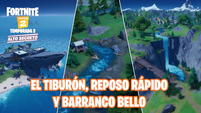 fortnite capitulo 2 temporada 2 desafios aventura de skye desafio visita el tiburon reposo rapido y barranco bello