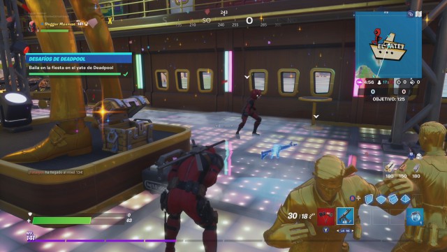 fortnite capitulo 2 temporada 2 desafios de deadpool semana 8 desafio baila en la fiesta en el yate de deadpool