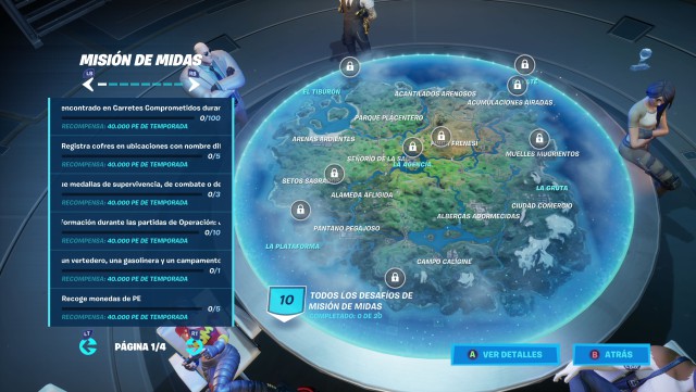 fortnite capitulo 2 temporada 2 desafios mision de midas
