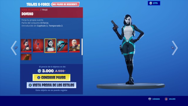 fortnite capitulo 2 temporada 2 skins xforce x force marvel domino