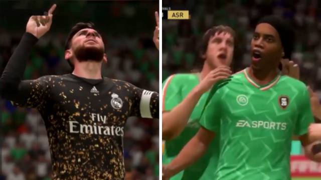 Uno de los finales más locos que se vio en FIFA: animalada desde 60m de Ronaldinho en el 94\'