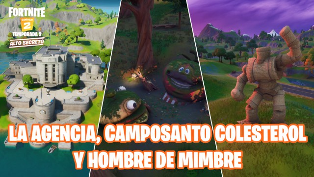 fortnite capitulo 2 temporada 2 desafios mision de midas desafio visita la agencia el hombre de mimbre y camposanto colesterol en una misma partida