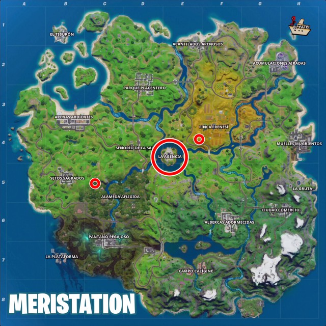 fortnite capitulo 2 temporada 2 desafios mision de midas desafio visita la agencia el hombre de mimbre y camposanto colesterol en una misma partida mapa