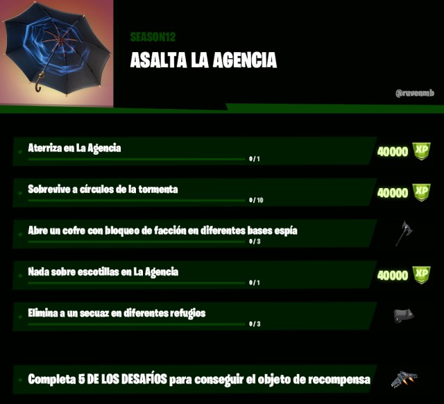 fortnite capitulo 2 temporada 2 desafios filtrados asalta la agencia