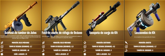 fortnite capitulo 2 temporada 3 todas las armas