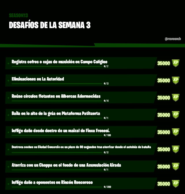 fortnite capitulo 2 temporada 3 desafios filtrados semana 3