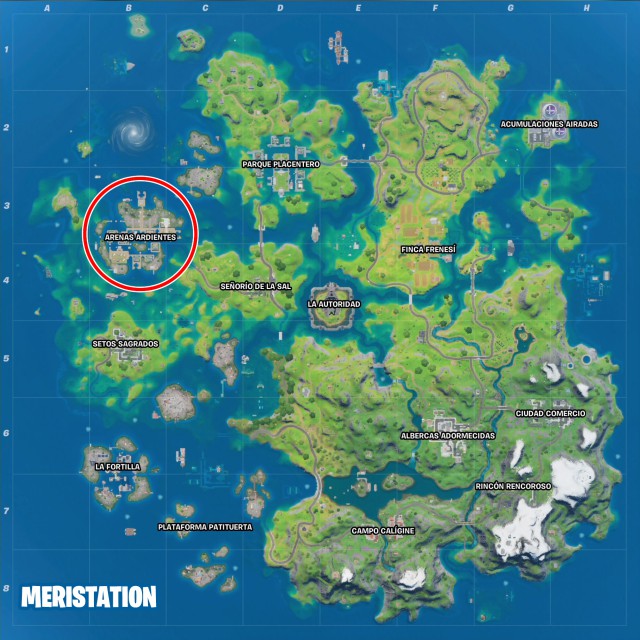 fortnite capitulo 2 temporada 3 desafios semana 4 desafio baila en camara durante 10 segundos en arenas ardientes