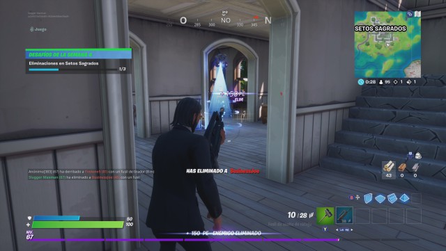 fortnite capitulo 2 temporada 3 desafios semana 4 desafio eliminaciones en setos sagrados