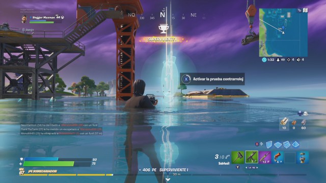 fortnite capitulo 2 temporada 3 desafios aquaman desafio completa la prueba contrarreloj de natacion en muelles mugrientos