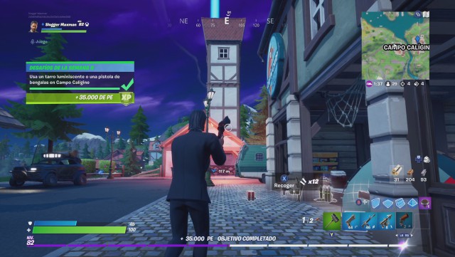 fortnite capitulo 2 temporada 3 desafios semana 5 desafio usa un tarro luminiscente o una pistola de bengalas en campo caligine