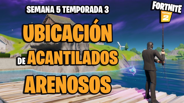 fortnite capitulo 2 temporada 3 desafios semana 5 desafio pesca peces en acantilados arenosos