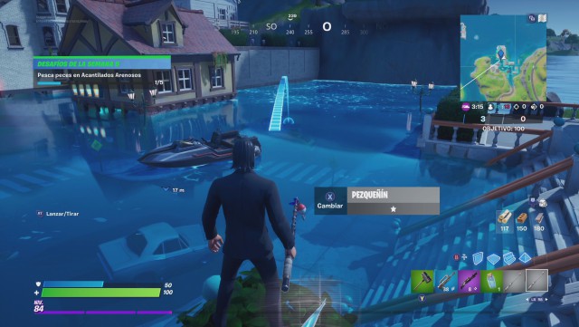 fortnite capitulo 2 temporada 3 desafios semana 5 desafio pesca peces en acantilados arenosos