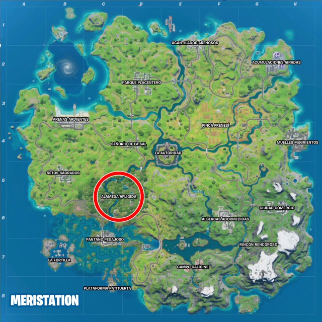 fortnite capitulo 2 temporada 3 desafios semana 7 desafio reune circulos flotantes en alameda afligida