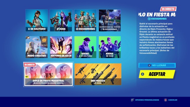 fortnite capitulo 2 temporada 3 evento concierto diplo higher ground
