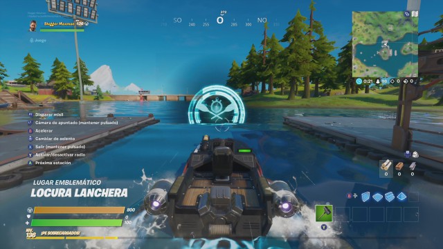 fortnite capitulo 2 temporada 3 desafios semana 8 desafio completa la prueba contrarreloj en lancha en locura lanchera