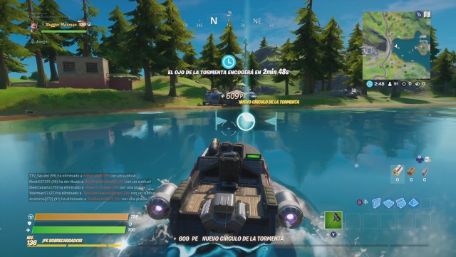 fortnite capitulo 2 temporada 3 desafios semana 8 desafio completa la prueba contrarreloj en lancha en locura lanchera