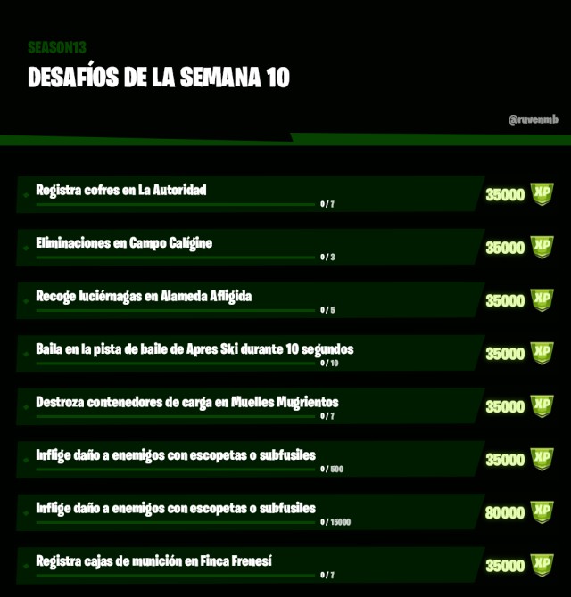 fortnite capitulo 2 temporada 3 desafios semana 10