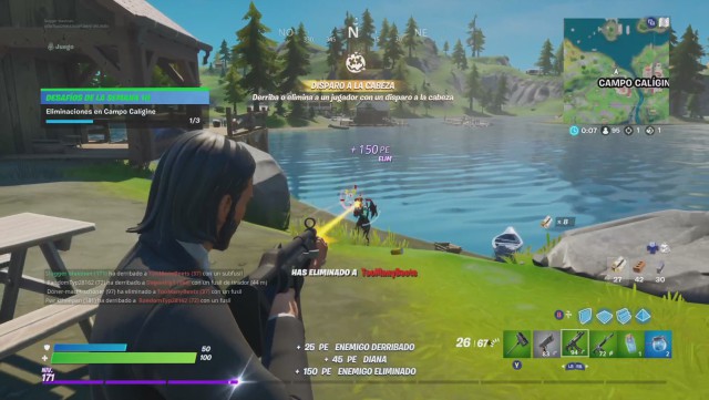 fortnite capitulo 2 temporada 3 desafios semana 10 desafio eliminaciones en campo caligine