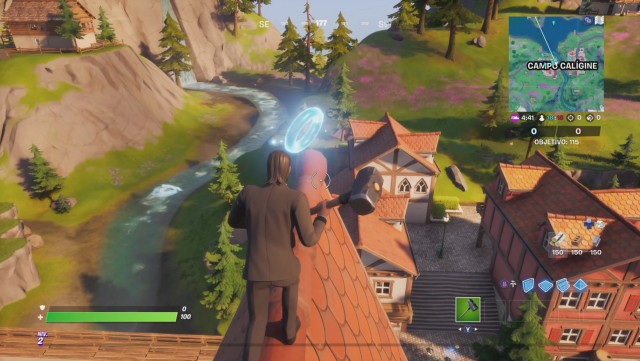 fortnite capitulo 2 temporada 4 desafios semana 1 desafio reune circulos flotantes en campo caligine