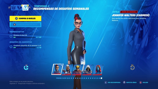 fortnite capitulo 2 temporada 4 todos los desafios jennifer walters she hulk