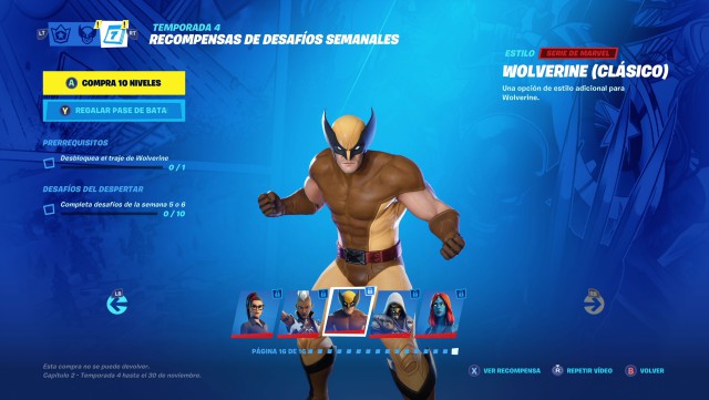 fortnite capitulo 2 temporada 4 todos los desafios wolverine