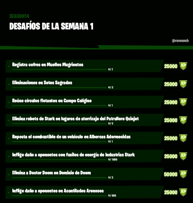 fortnite capitulo 2 temporada 4 desafios semana 1