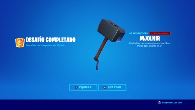 fortnite capitulo 2 temporada 4 desafios del despertar mjolnir desafio demuestra tu valia empuñando mjolnir como thor