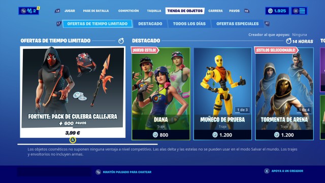 fortnite capitulo 2 temporada 4 pack inicio culebra callejera precio contenidos
