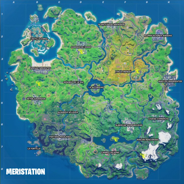 fortnite capitulo 2 temporada 4 helicopteros choppa ubicacion donde estan