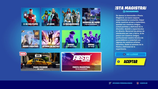 fortnite capitulo 2 temporada 4 evento concierto spotlight fiesta magistral dominic fike