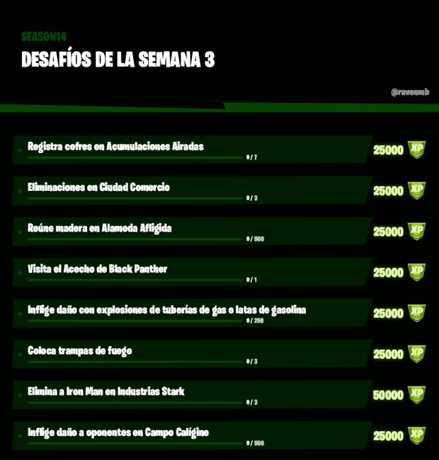 fortnite capitulo 2 temporada 4 desafios semana 3