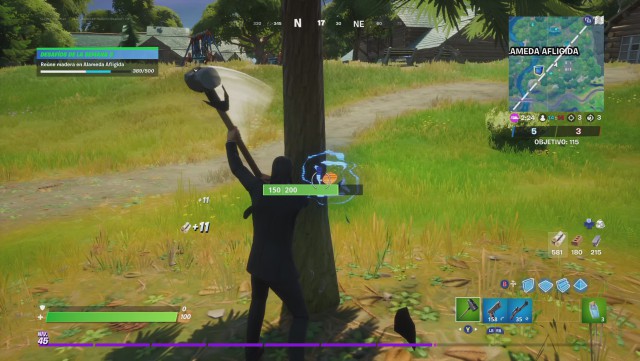 fortnite capitulo 2 temporada 4 desafios semana 3 desafio reune madera en alameda afligida
