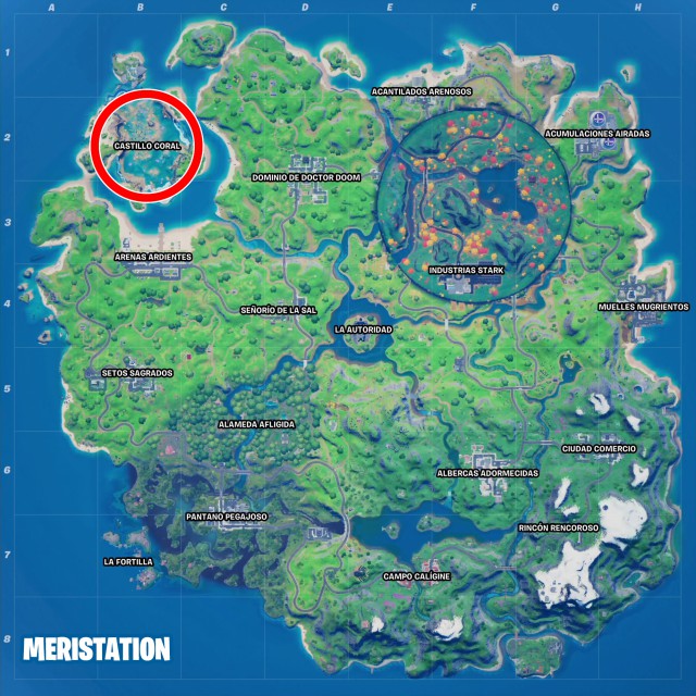 fortnite capitulo 2 temporada 4 desafios semana 5 desafio reune circulos flotantes en el castillo coral