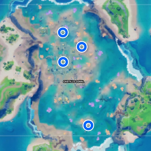 fortnite capitulo 2 temporada 4 desafios semana 5 desafio reune circulos flotantes en el castillo coral