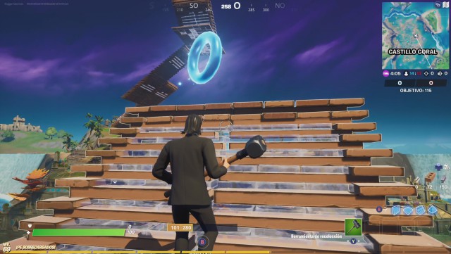 fortnite capitulo 2 temporada 4 desafios semana 5 desafio reune circulos flotantes en el castillo coral
