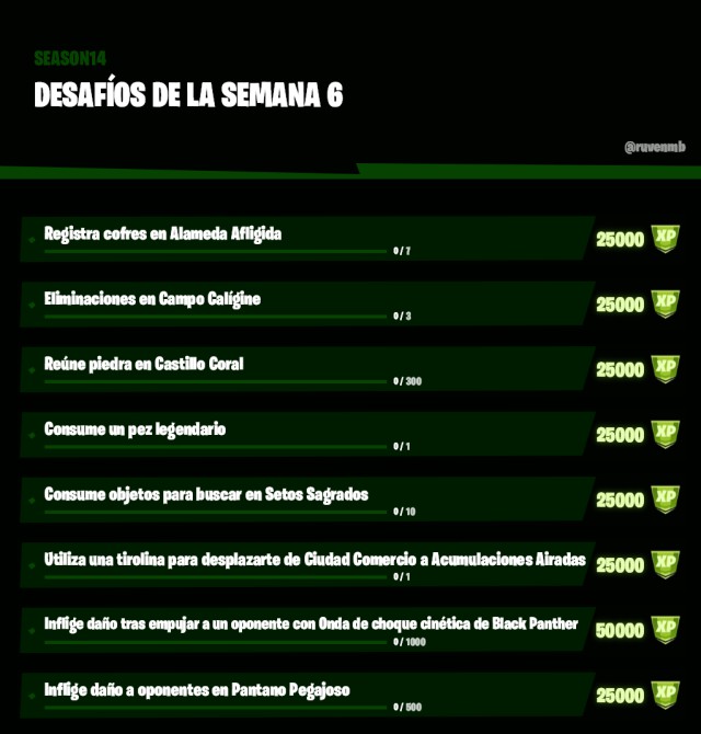 fortnite capitulo 2 temporada 4 desafios filtrados semana 5