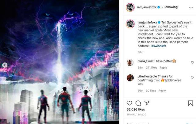 Spider-Man 3: Jamie Foxx confirma su nuevo Electro y publica una imagen con 3 Spider-Man