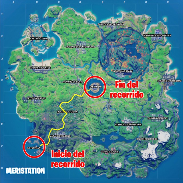 fortnite capitulo 2 temporada 4 desafios semana 10 desafio navega en barco desde la fortilla hasta la autoridad en menos de 4 minutos