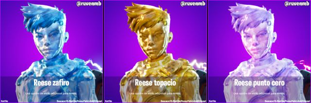 fortnite temporada 5 skins estilos zafiro topacio punto cero