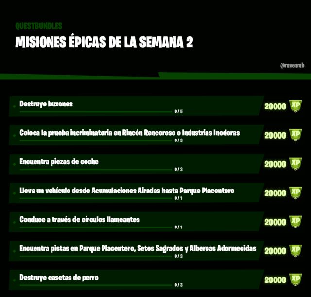 fortnite capitulo 2 temporada 5 misiones epicas filtradas semana 2