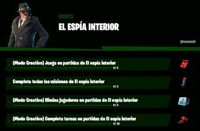fortnite capitulo 2 temporada 5 evento el espia interior misiones among us